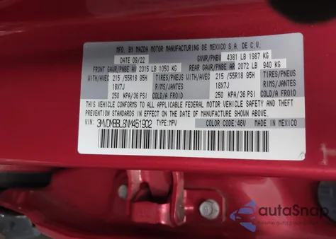 2022 Mazda Cx-30 Select z USA, uszkodzony, nr VIN 3MVDMBBL8NM451902